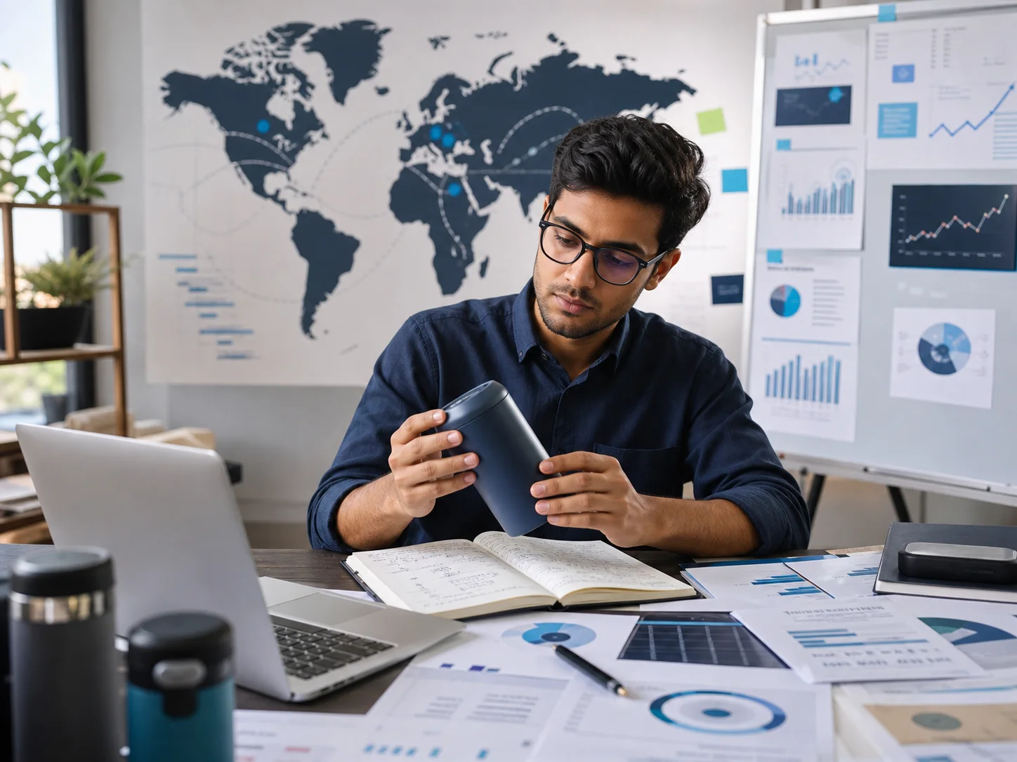A learner evaluates a business idea using product, customer and market evidence.